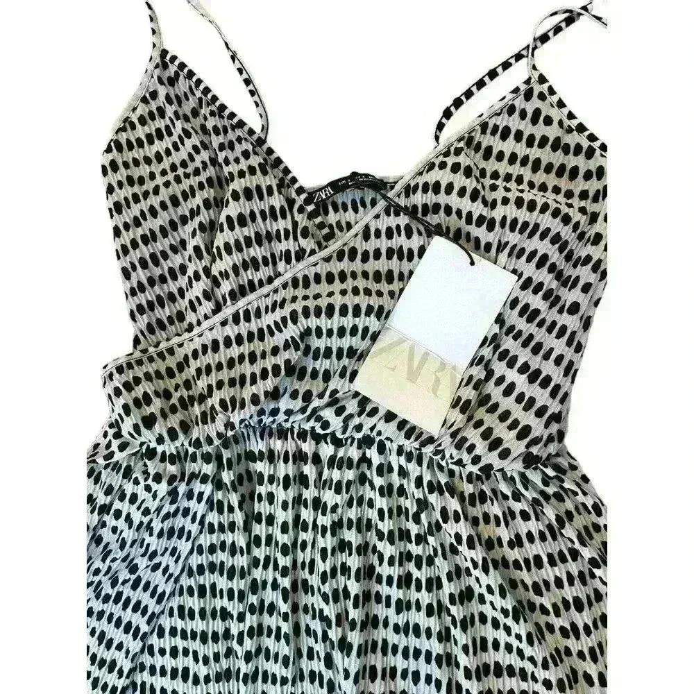 Womens Zara Top Asymmetrical Spaghetti Strap Size S Small Tomato Girl Summer NEW - Picture 9 of 10